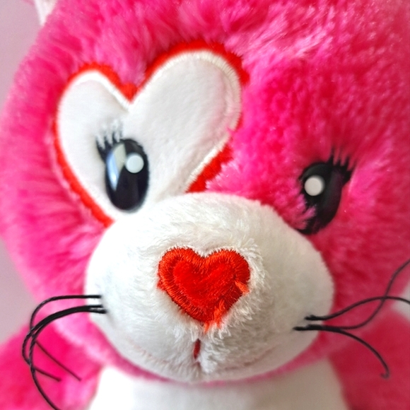 Build-A-Bear 2011 Kisses Fur You Hot Pink & White Kitty Plush Stuffed Cat 17" - Picture 4 of 14